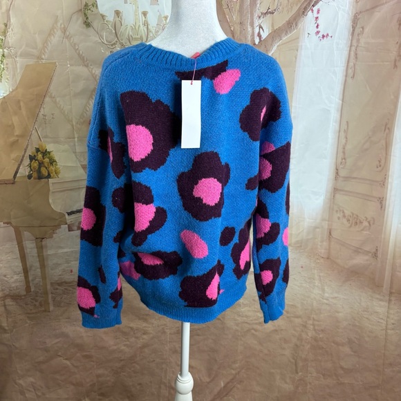 NEW Lilly Pulitzer Ferrara Vibrant Floral Sweater in blue flare - Picture 9 of 12
